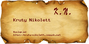 Kruty Nikolett névjegykártya
